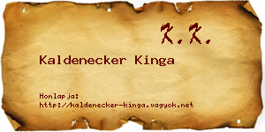 Kaldenecker Kinga névjegykártya