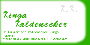 kinga kaldenecker business card